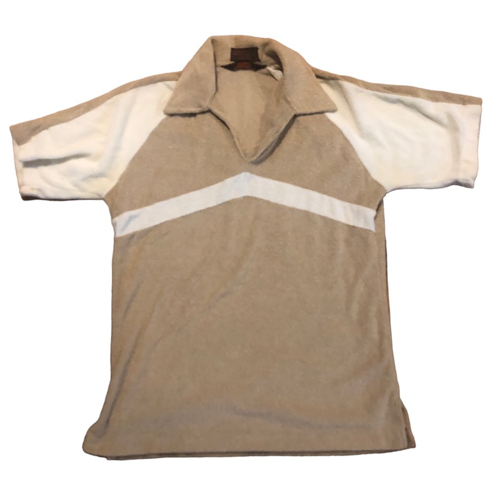 Vintage 1970s Terri cloth Huk A Doo short sleeve shirt. Size Medium.
